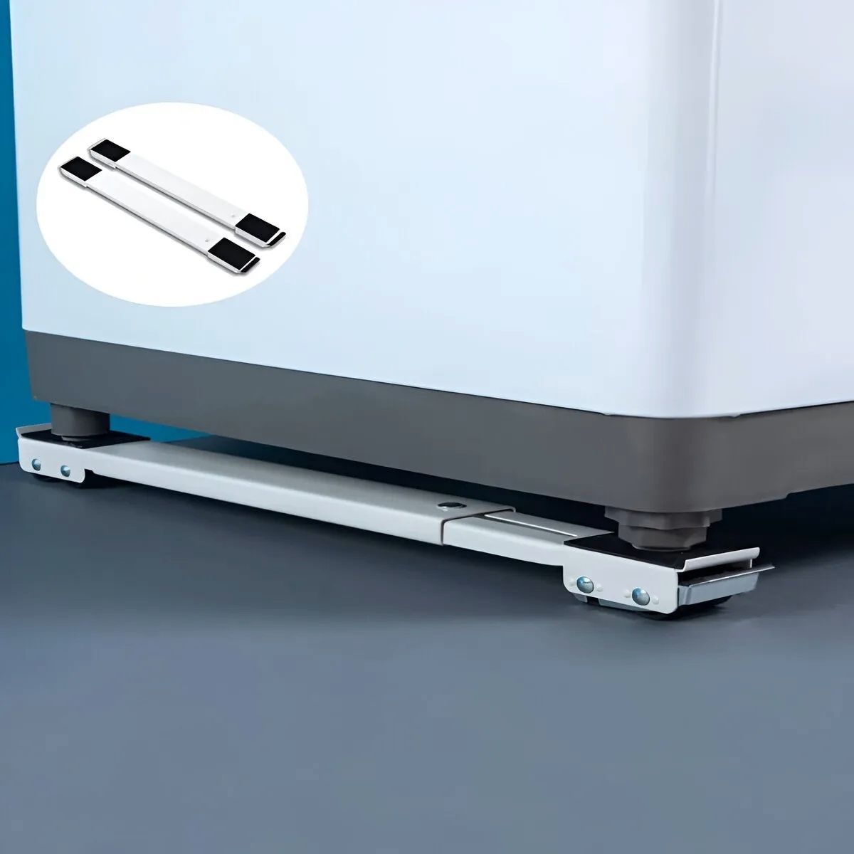 GENERICO - BASE MÓVIL SOPORTE DE LAVADORAS REFRIGERADORAES AJUSTABLE CON RUEDAS
