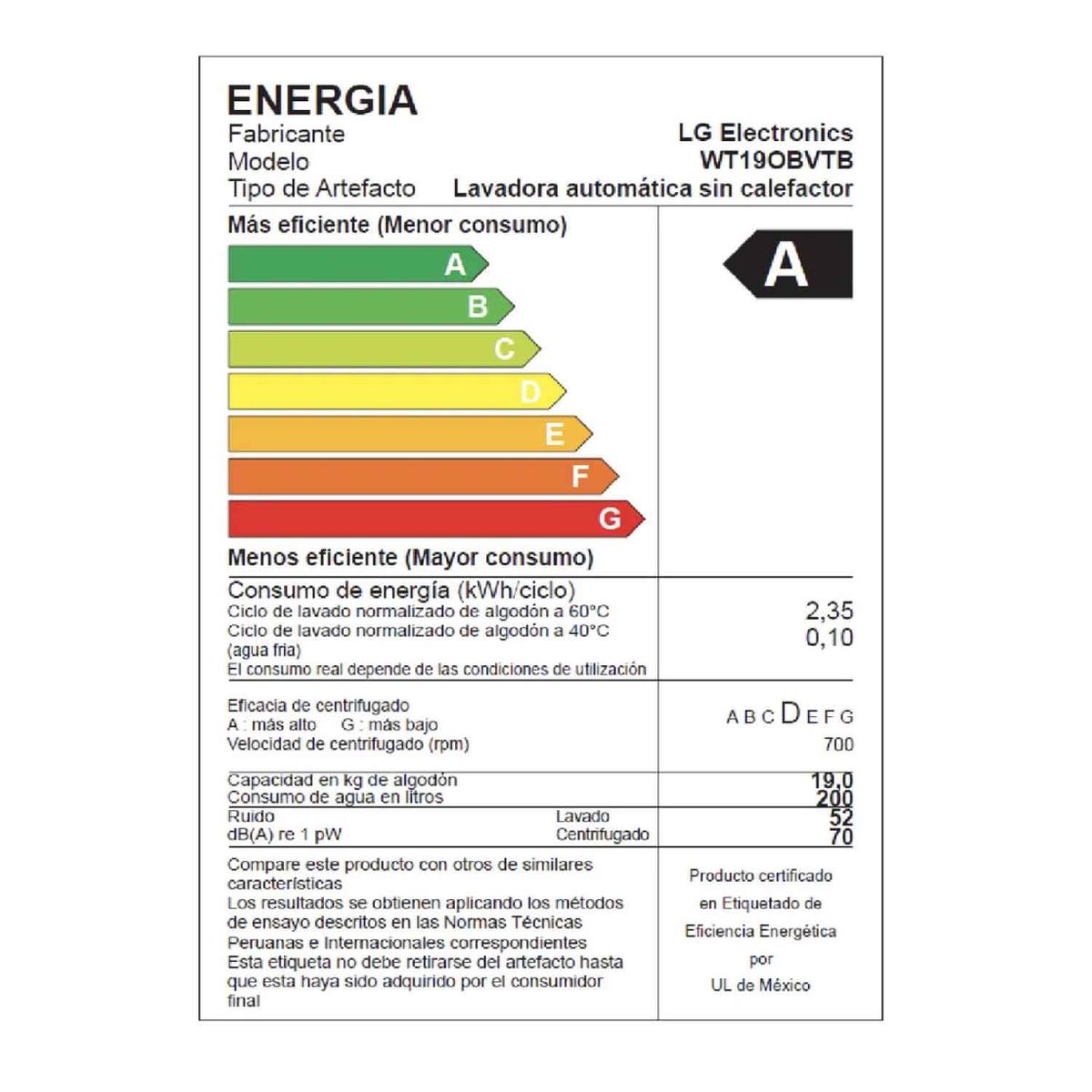 LG - Lavadora LG Turbodrum 19KG WT19OBVTB Negro 2025