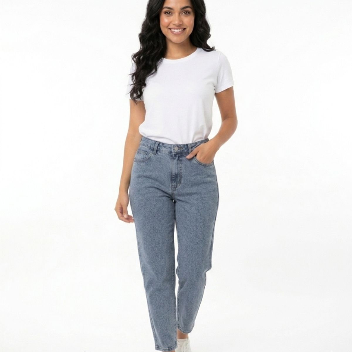 GENERICO - PANTALON MOM JEAN NEVADO