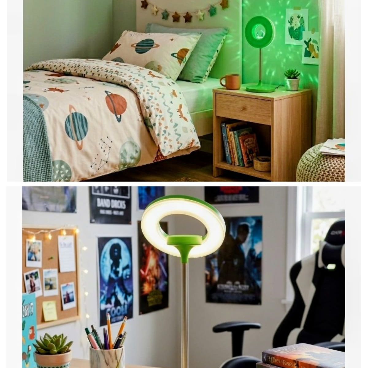ORANGE - LAMPARA DE ESCRITORIO LED INFANTIL ORANGE MODELO OVNI COLOR VERDE NUEVA TENDENCIA EUROPEA