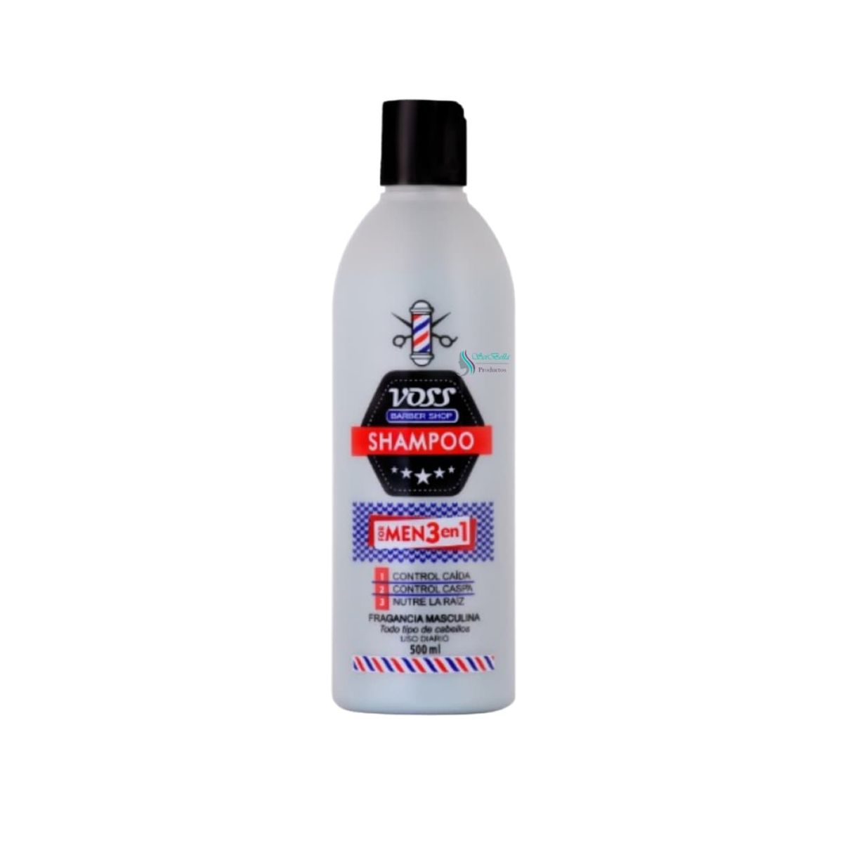 LA BRASILIANA - SHAMPOO VOSS BARBER SHOP 500 ML CONTROL CAIDA - CONTROL CASPA - NUTRE LA RAIZ