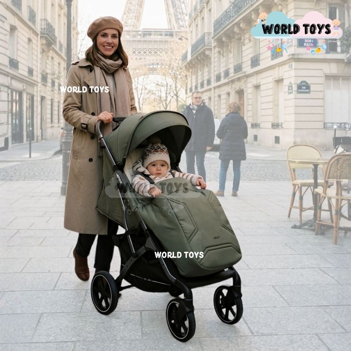 BABY - Coche Maleta de Paseo Kidilo «INDIGO» Colección Exclusiva Green