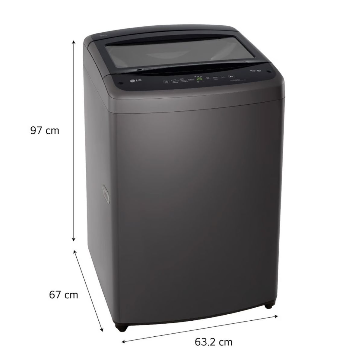 LG - Lavadora LG 19 Kg TurboDrum Carga Superior Negro  WT19BVTB