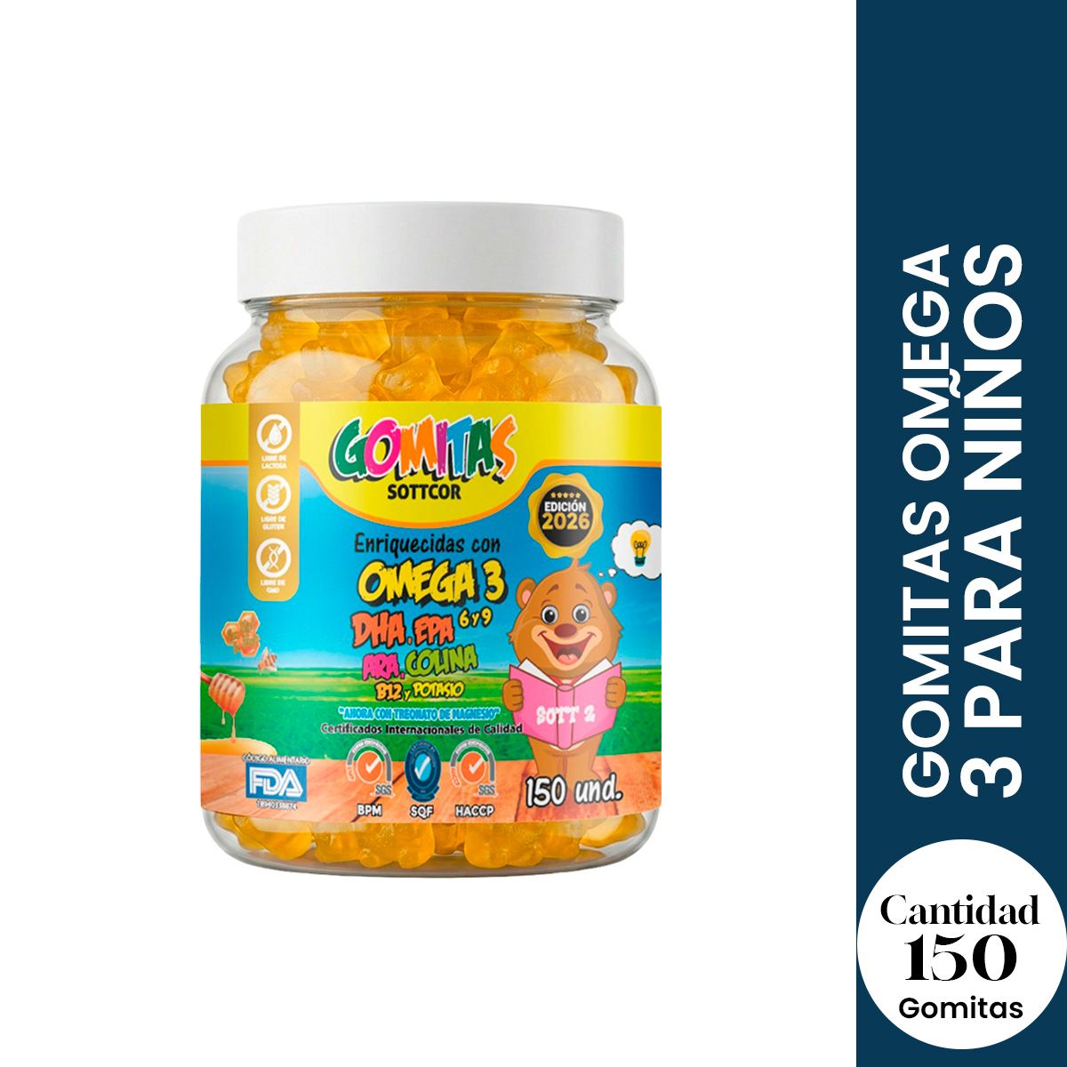GENERICO - Gomitas Omega 3, 6 y 9 para niños 150 und - Sottcor