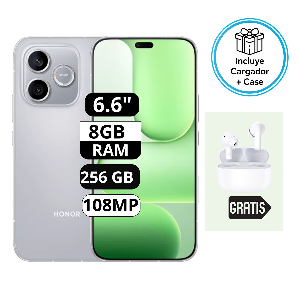 HONOR - Honor 600e 5G 8RAM 256GB Gris