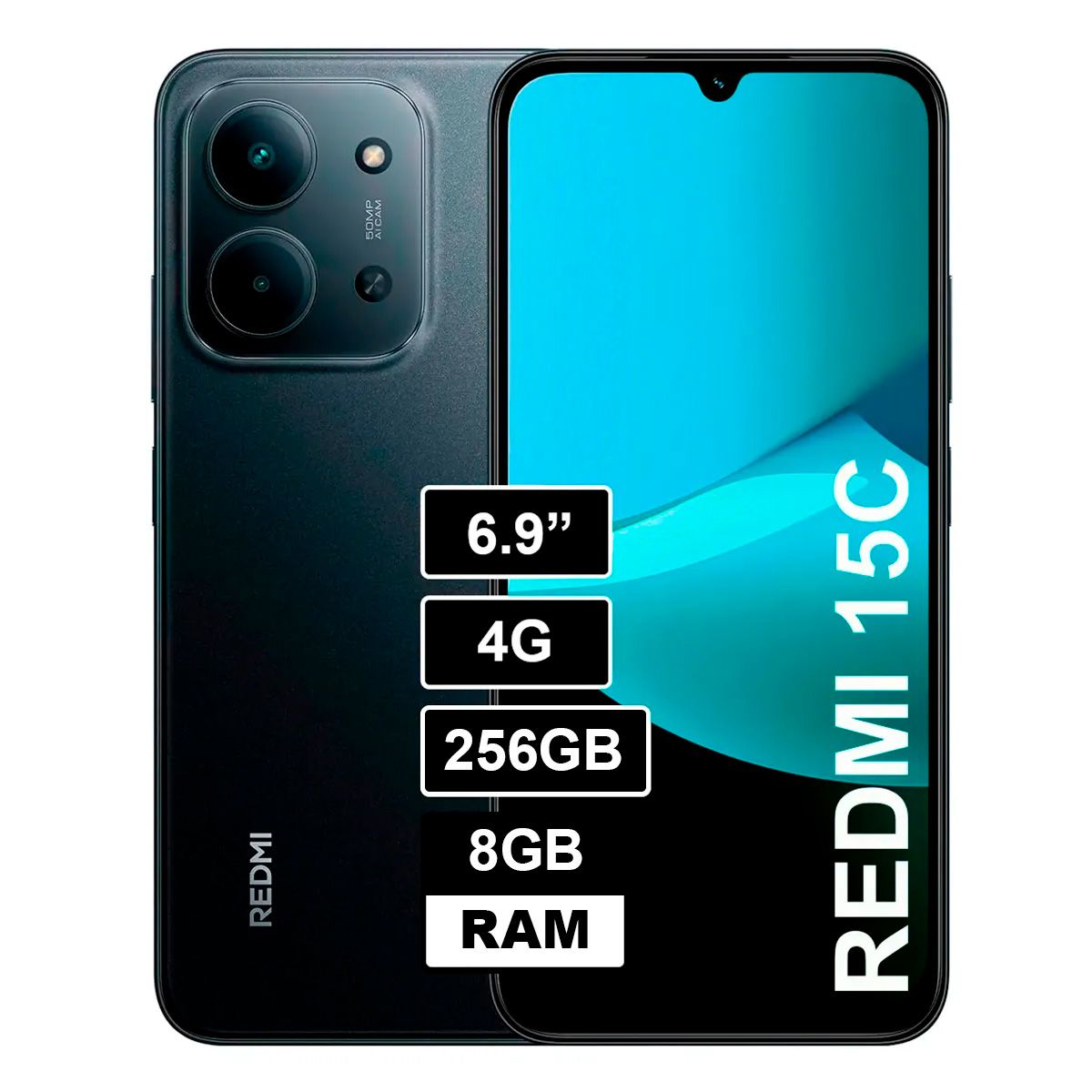 XIAOMI - Smartphone Redmi 15C Midnight Black 8Gb 256Gb