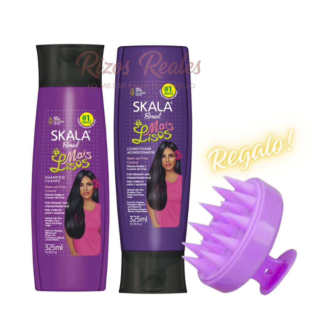Skala - KIT SHAMPOO Y ACONDICIONADOR MAIS LISOS - CABELLO LACIO MAS BRILLO MENOS FRIZZ