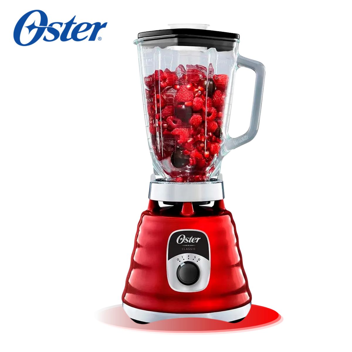 OSTER - Licuadora Clásica Oster Perilla Ergonómica BLST4126R Roja