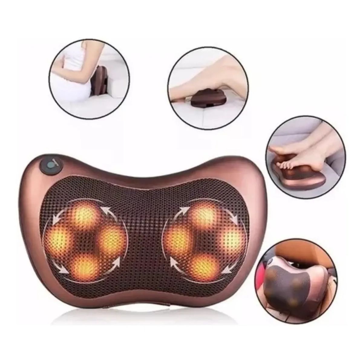 OEM - Cojin De Masaje Shiatsu Con Esferas Y Calor Para Auto Y Casa