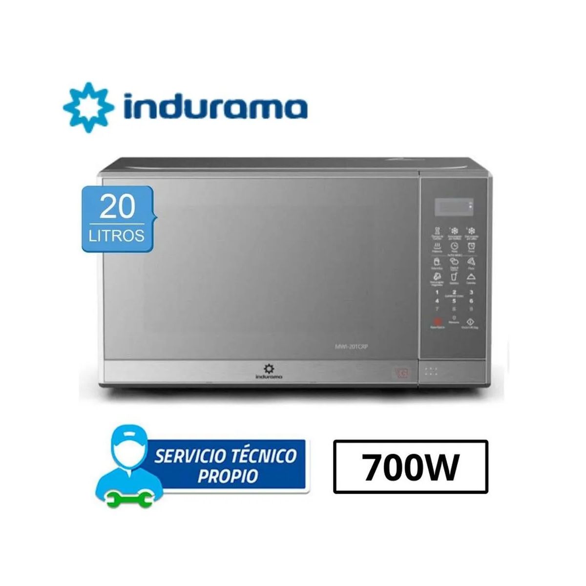 INDURAMA - Horno Microondas Indurama 20 Litros MWI-20TCRP
