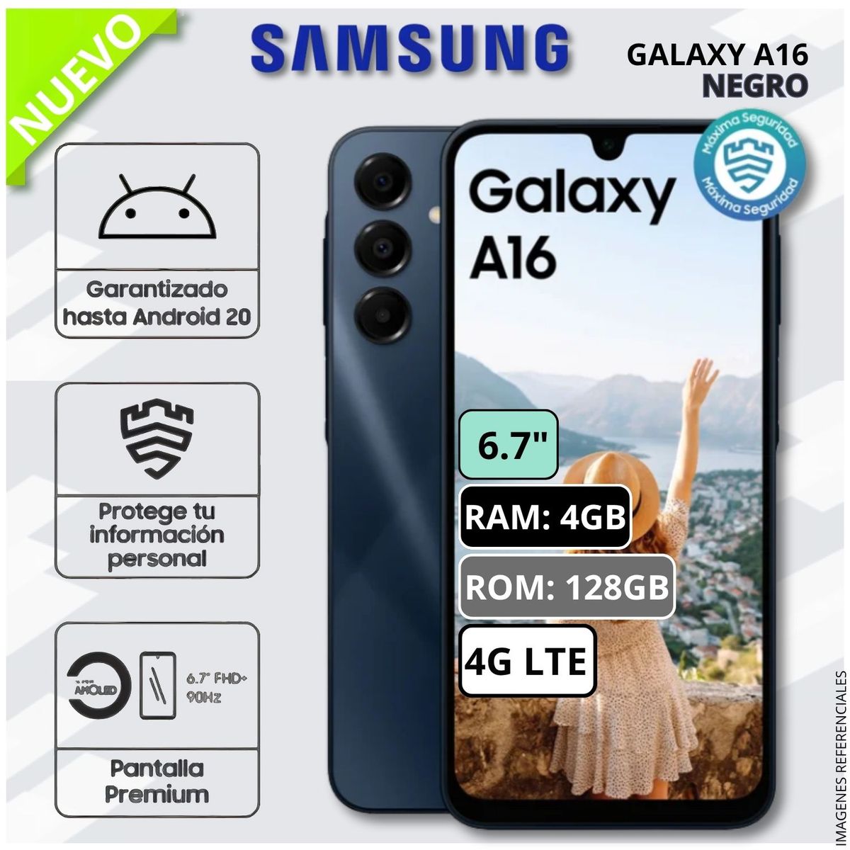 SAMSUNG - Celular Samsung Galaxy A16 4G 4GB+128GB - Negro