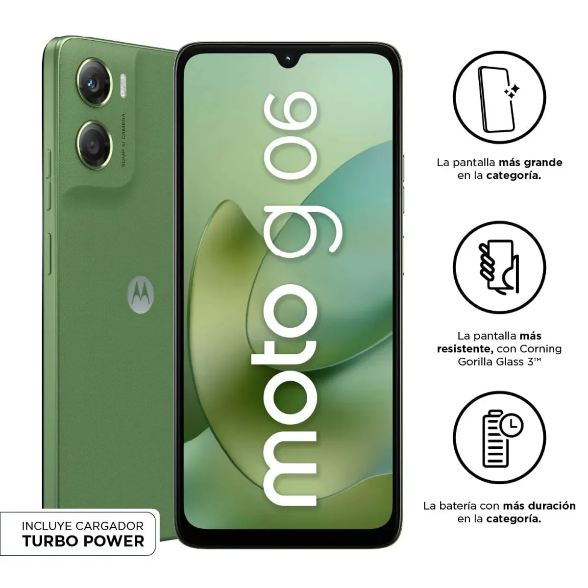 MOTOROLA - Celular Smartphone Motorola Moto G06 4GB 128GB 50 MP VERDE