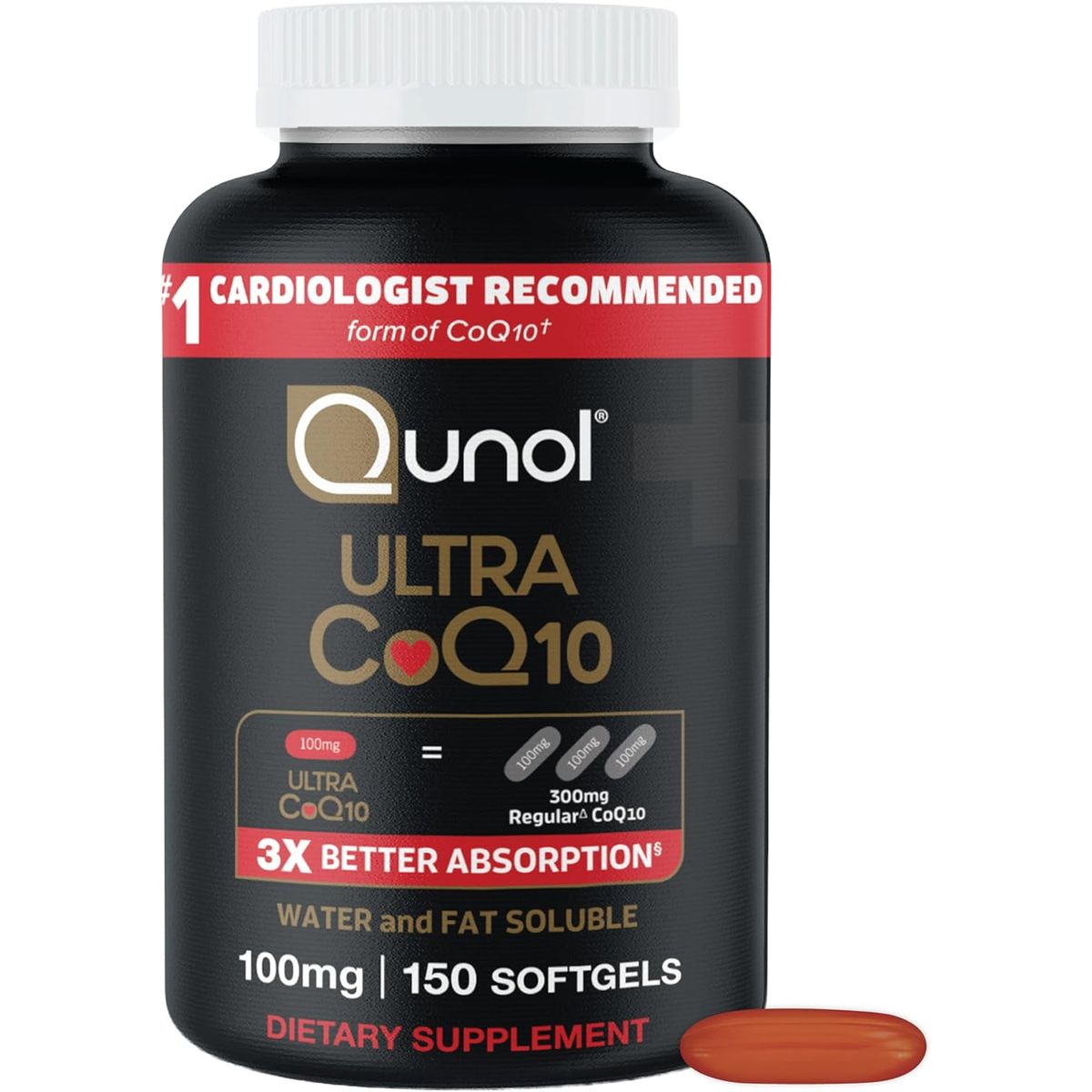 GENERICO - Qunol Ultra CoQ10 - Cápsulas blandas de 100 mg
