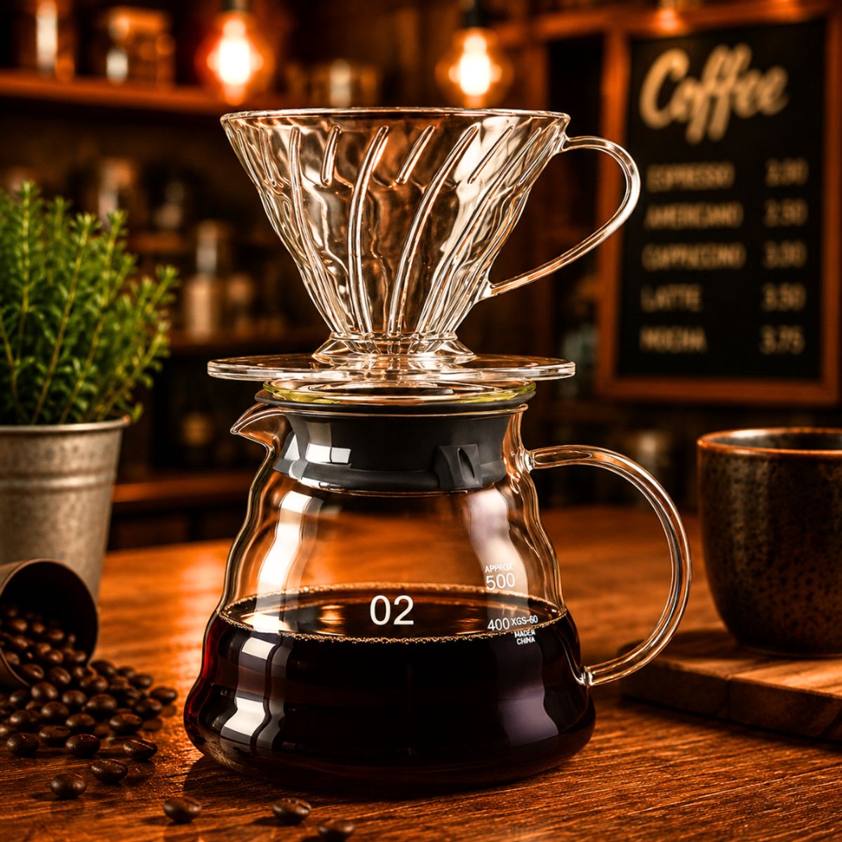 Dripper v60 + Jarra de café GRATIS filtro de papel GENERICO | Falabella ...