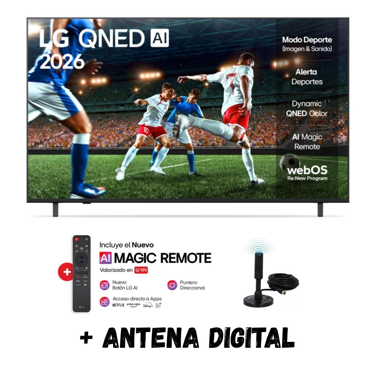 LG - Televisor Smart TV LG 55'' UHD 4K QNED WebOS 55QNED73ASA 2025 + Ant