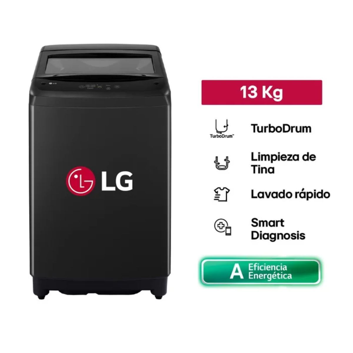 LG - Lavadora LG Carga Superior 13Kg WT13OBVTB Onyx Negro