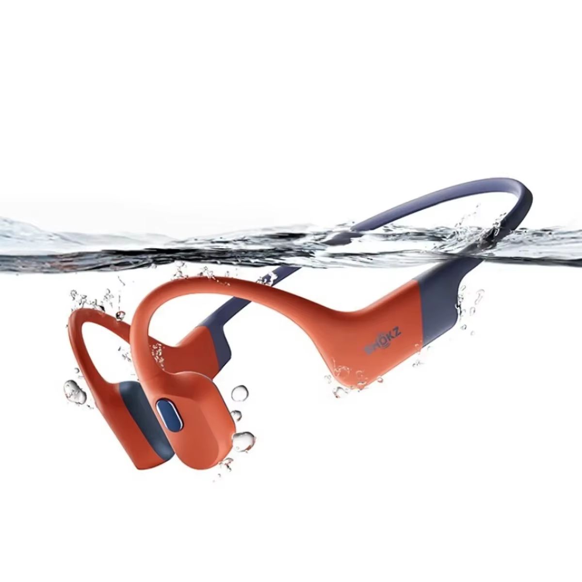 Shokz - SHOKZ OpenSwim Pro S710 Bone Conduction Headphones, IP68-certified wireless headphones, Bluetooth headphones, Orange