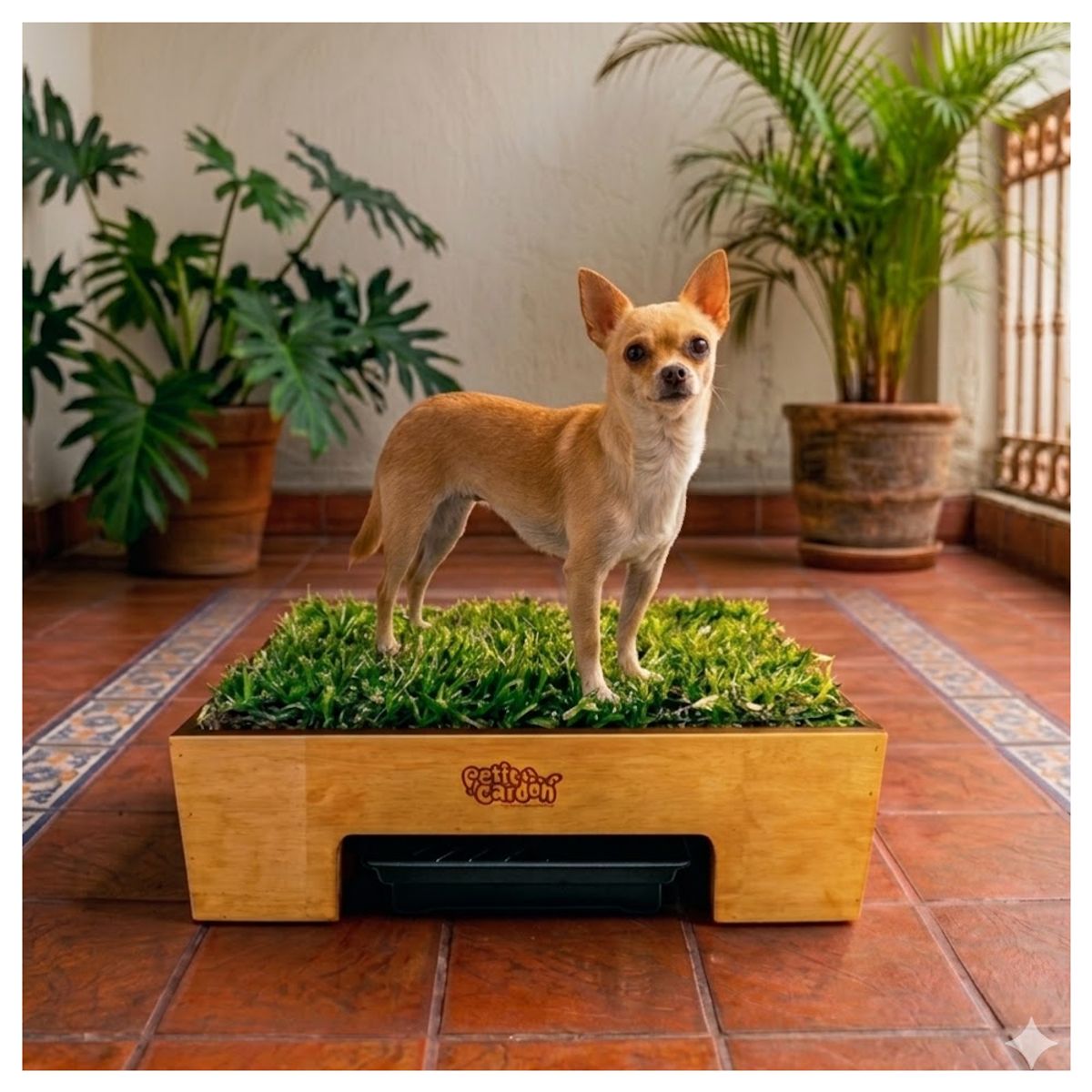 GENERICO - Sanitario de Pasto Natural con Drenaje para Perros - Talla S