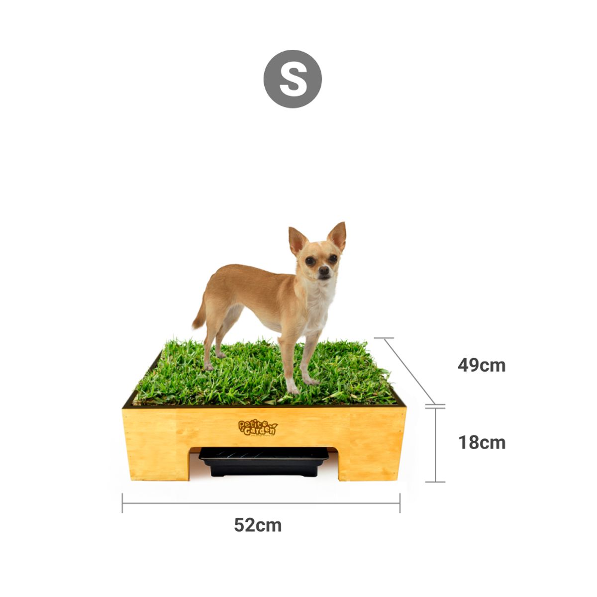 GENERICO - Sanitario de Pasto Natural con Drenaje para Perros - Talla S