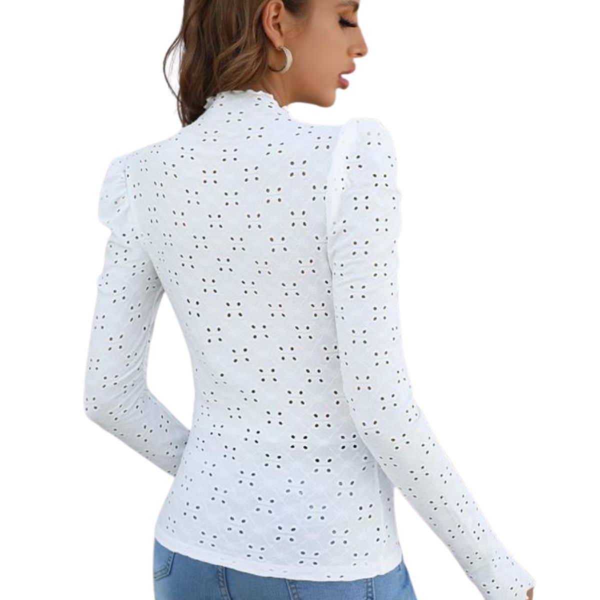 GENERICO - Polo para dama cuello alto Blanco