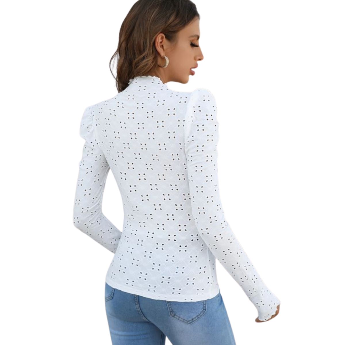 GENERICO - Polo para dama cuello alto Blanco