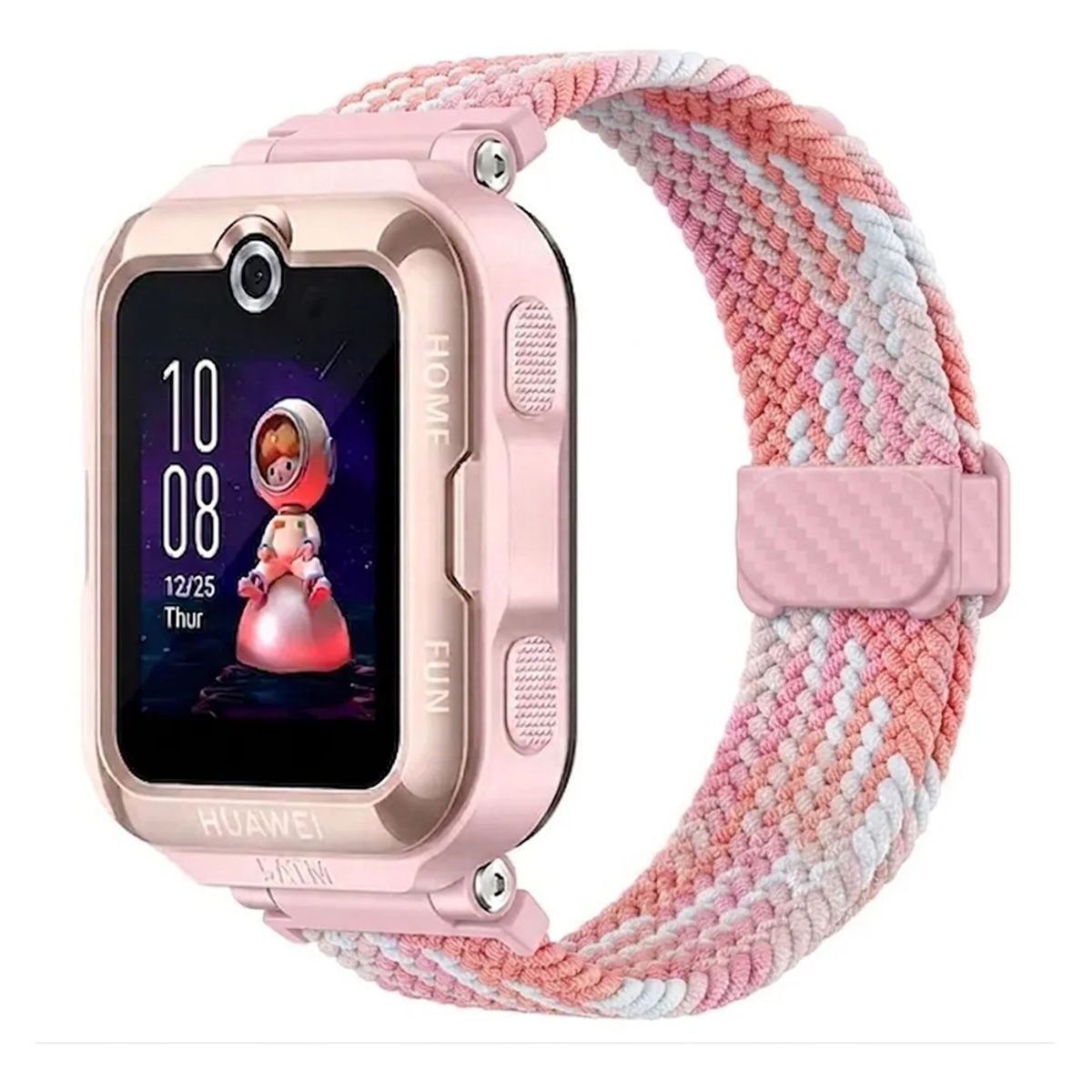 GENERICO - CORREA DE NYLON TRENZADO PARA HUAWEI WATCH KIDS 4 PRO ROSA