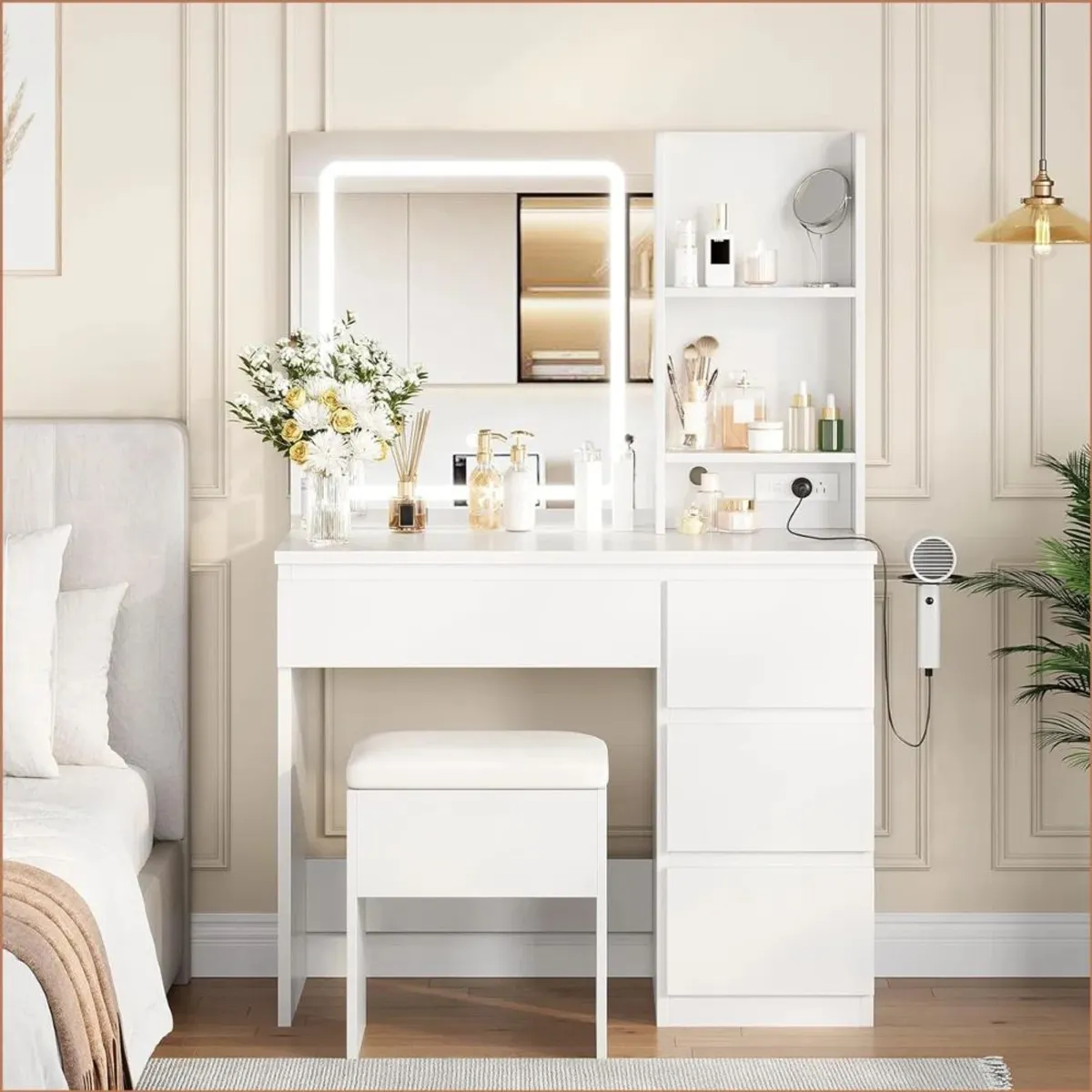 MASIVA HOME - Tocador con espejo Soraya Blanco - Masiva Home