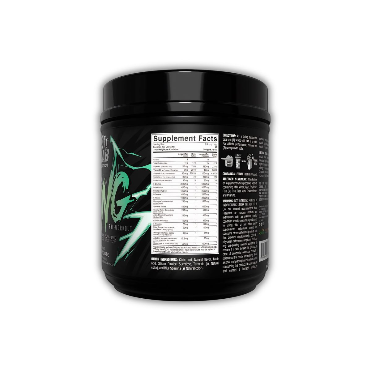 LAB NUTRITION USA - PRE ENTRENO PUMP KONG 560 GR + STRAPS