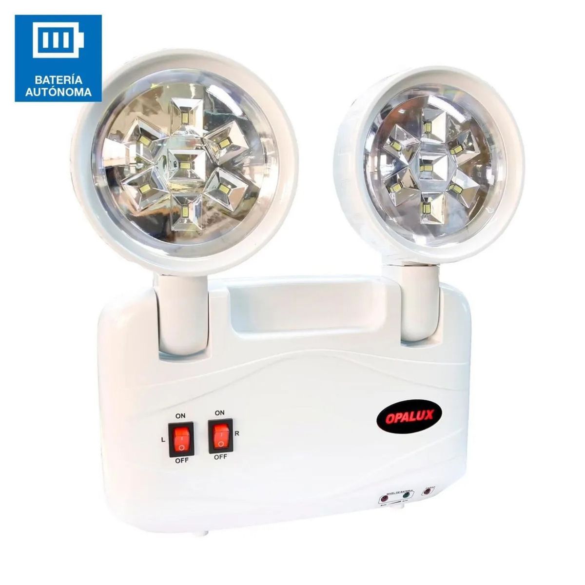OEM - Luz de Emergencia LED Opalux Recargable con 2 Faros y Autonomía de hasta 8 Horas