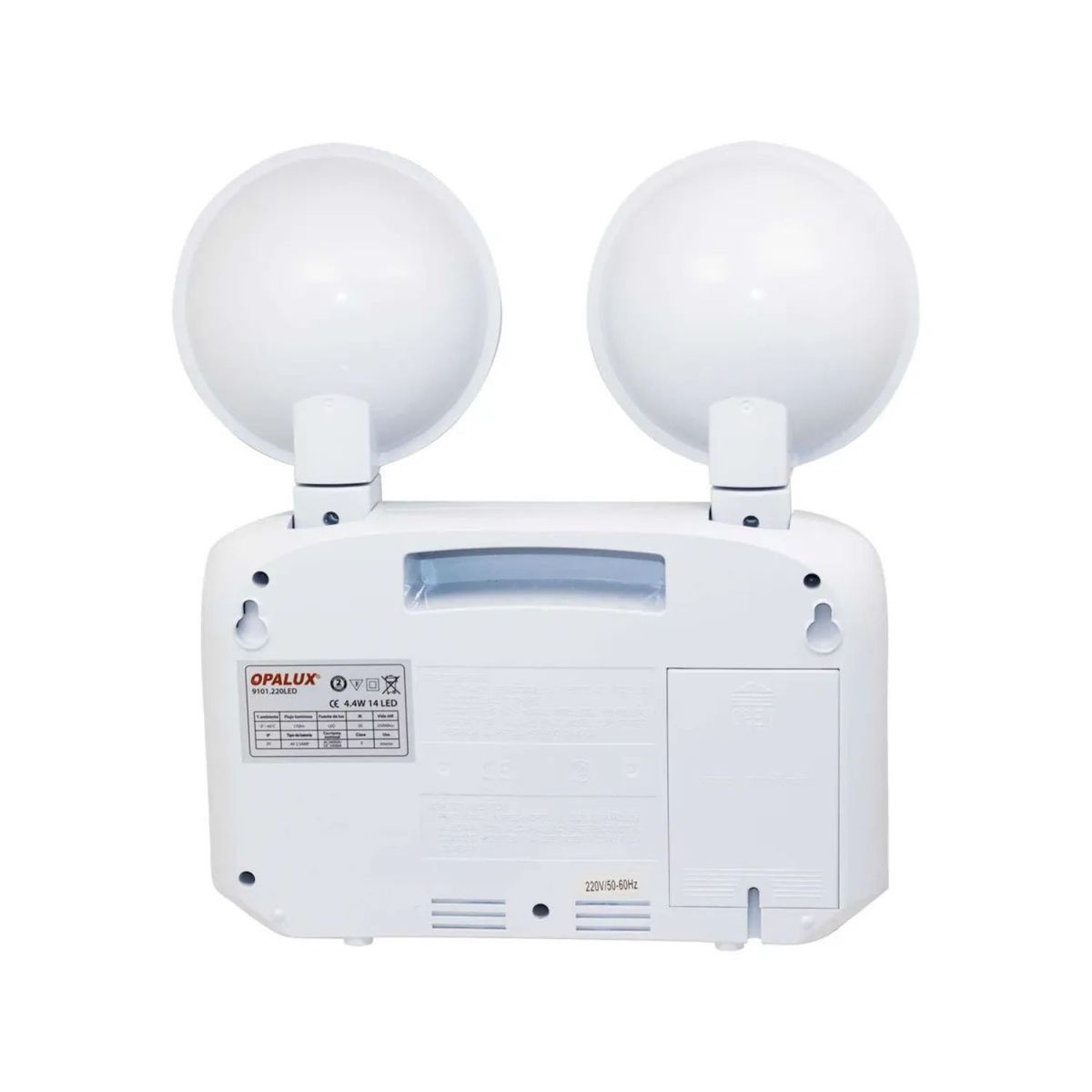 OEM - Luz de Emergencia LED Opalux Recargable con 2 Faros y Autonomía de hasta 8 Horas