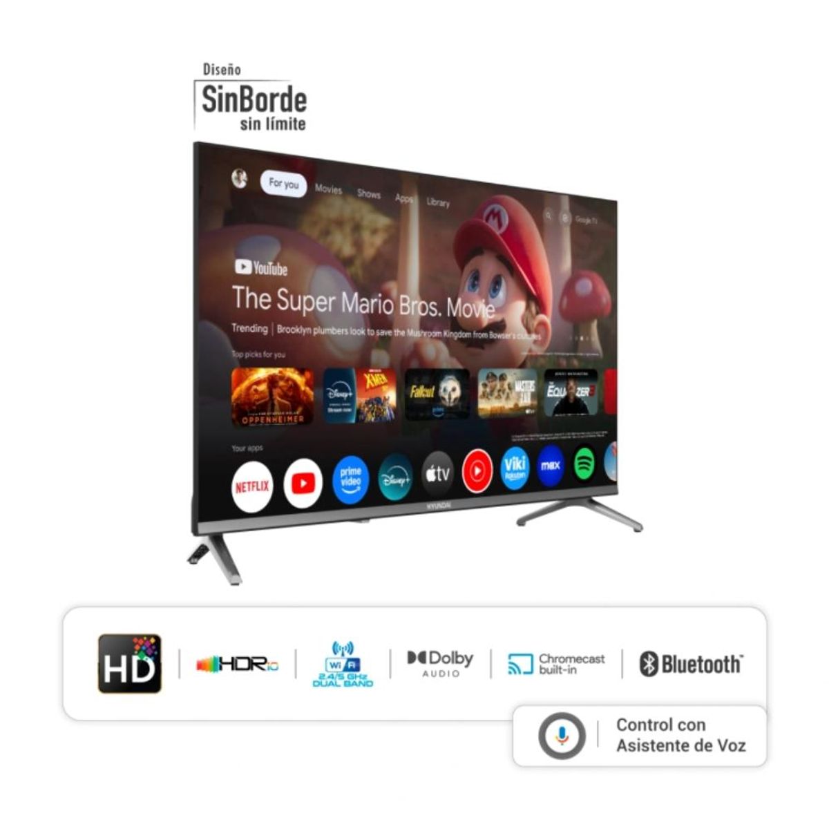 HYUNDAI - Televisor Hyundai QLED HD 32 Google Tv - HYLED3259QG