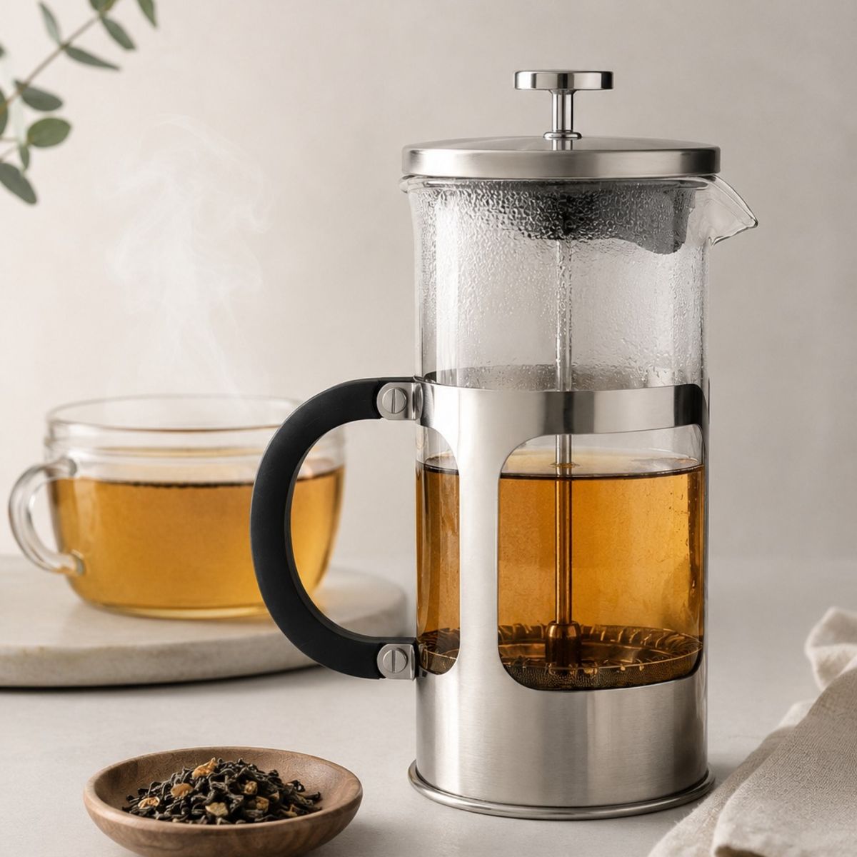 GENERICO - Prensa Francesa Premium 600ML de Vidrio Borosilicato y Acero Inoxidable para Café e Infusiones
