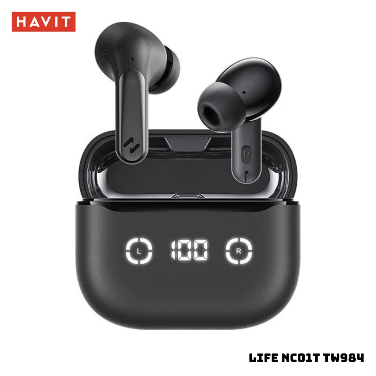 HAVIT - AUDIFONOS BLUETOOTH HAVIT LIFE NC01T TW984 CON CANCELACION DE RUIDO - NEGRO