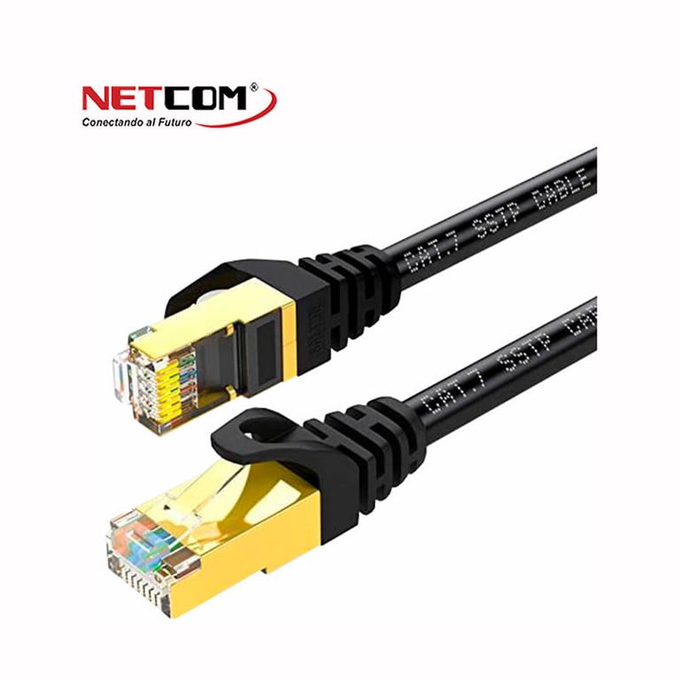 PATCH CORD ETHERNET CAT7 SSTP DE 40 METROS 10GBPS 23AWG NEGRO NETCOM ...
