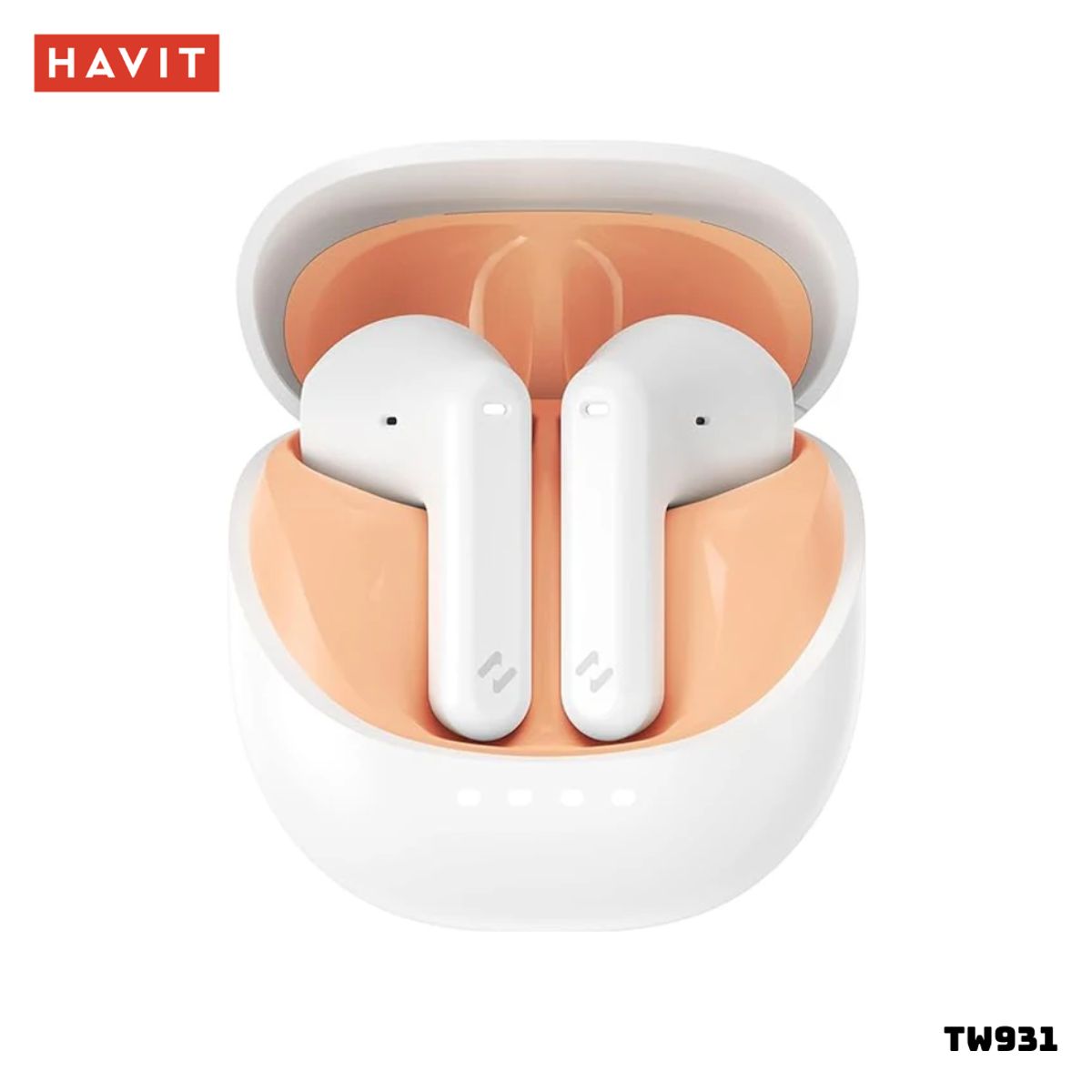 HAVIT - AUDIFONOS BLUETOOTH HAVIT TW931 MINI SIZE - BLANCO Y NARANJA