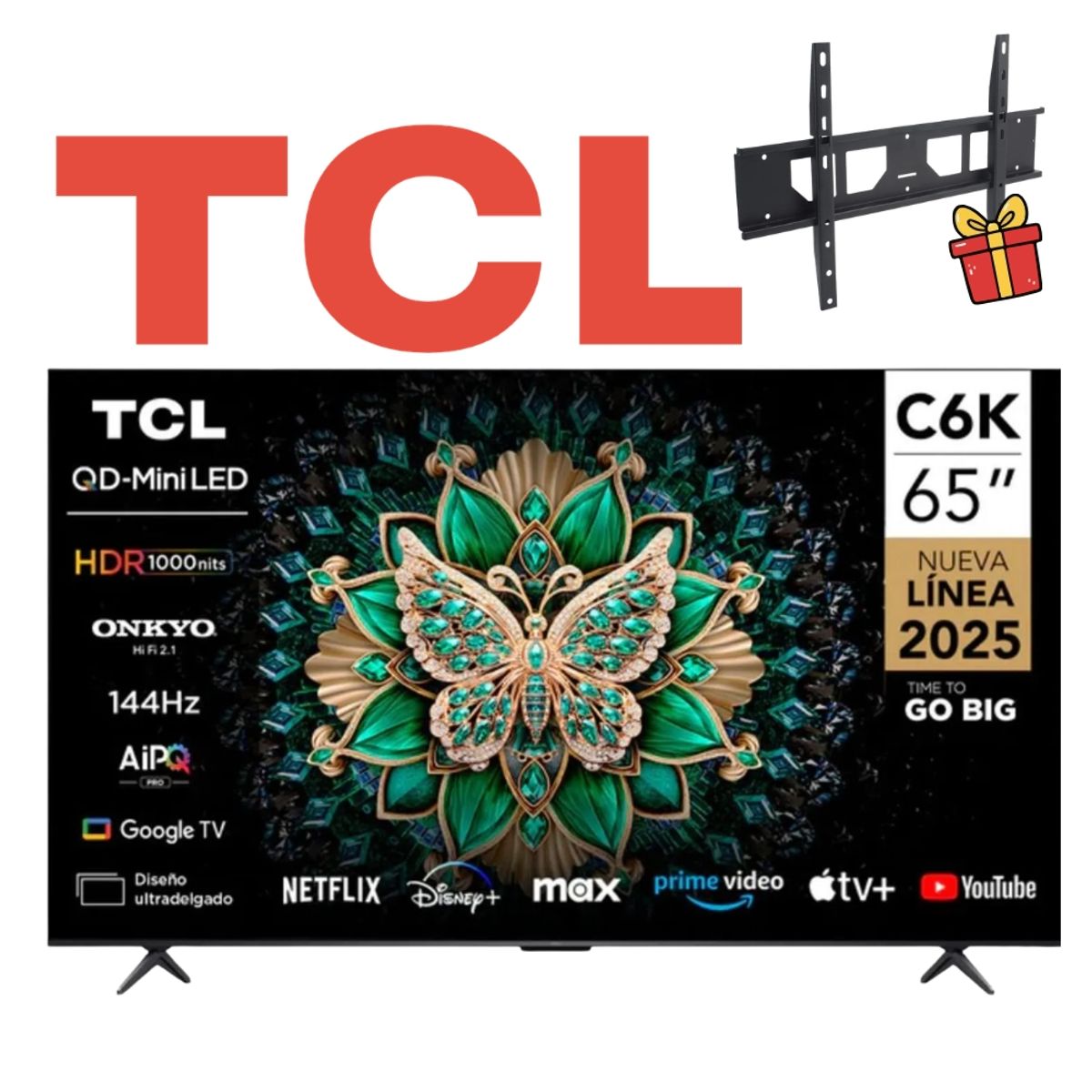 TCL - TELEVISOR TCL 65 MINILED MOD 65C6KS+ REGALO RACK FIJO