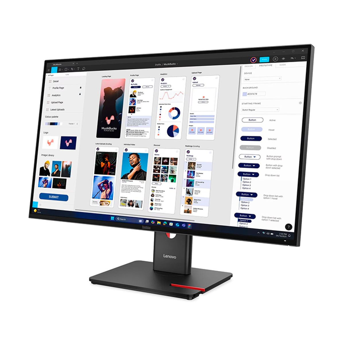 LENOVO - Monitor Plano Lenovo ThinkVision T32UD-40, 31 WLED UHDIPSHDMIDPUSB-CUSB-ARJ45