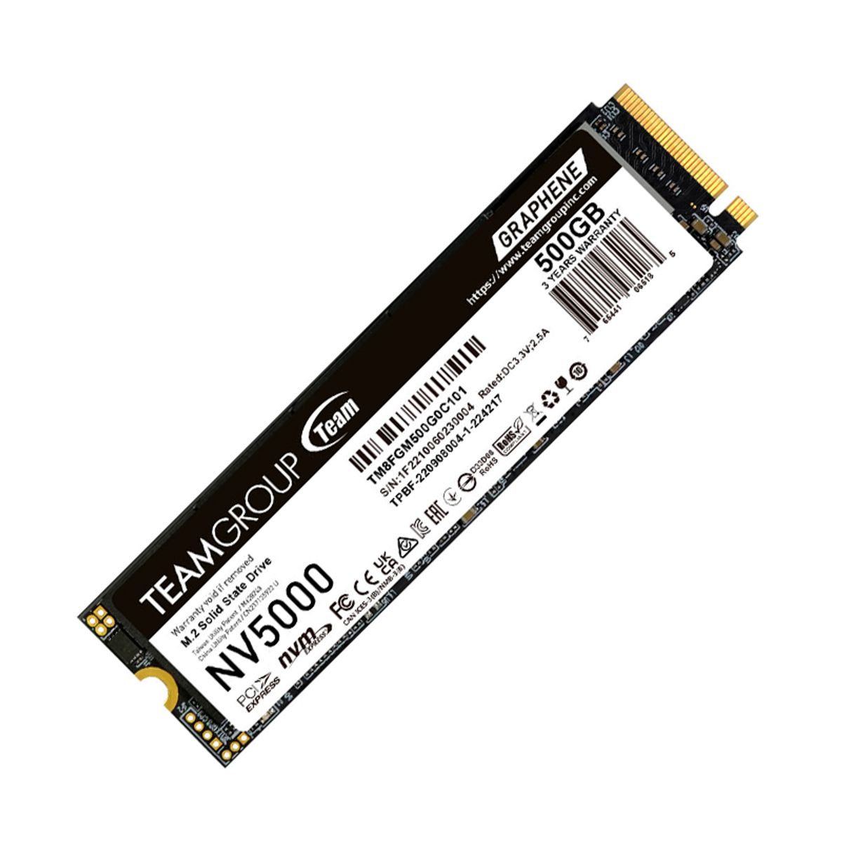 TEAMGROUP - Unidad en estado solido TeamGroup NV5000, 500GB M.2 PCIe SSD, 4,500 MB/s