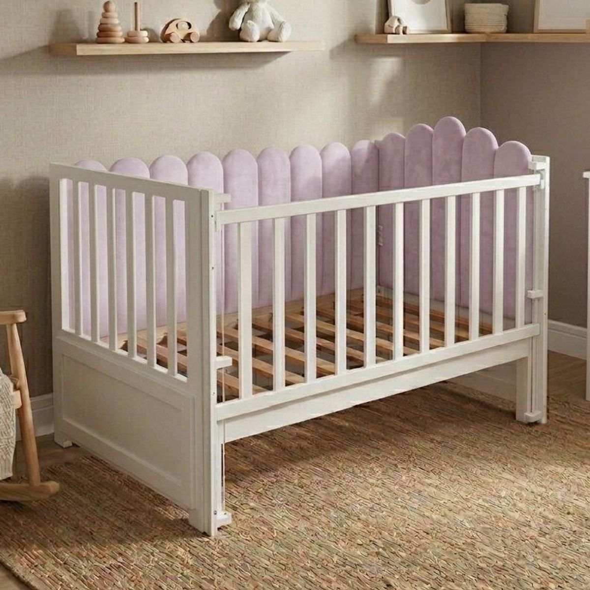 GENERICO - CAMA CUNA PLAZA Y MEDIA PARA BEBE LILA