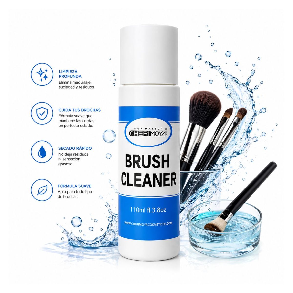 GENERICO - Limpiador de pinceles Brush Cleaner 110 ml - CHERIMOYA