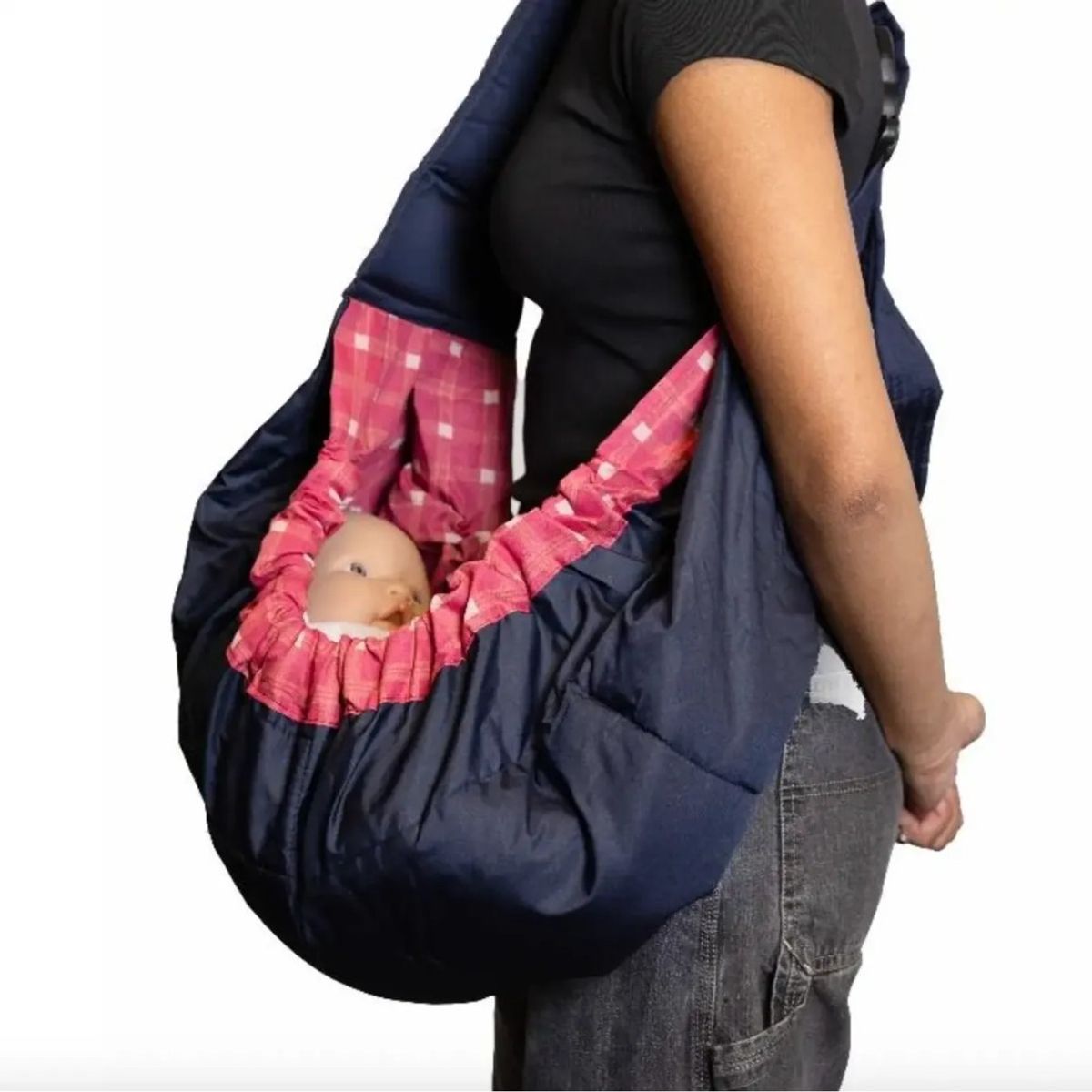 GENERICO - Bandolera Fular Porta Bebe de Tela Tipo Bolsa Roja Ergonomico