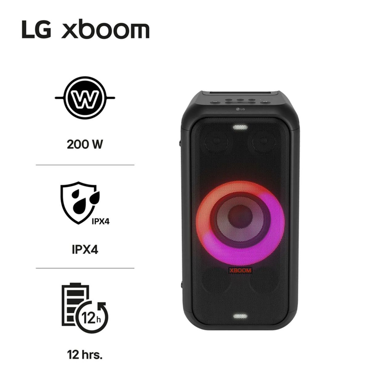 LG - Parlante Bluetooth Xboom 200W IPX4 Negro LG XL5T
