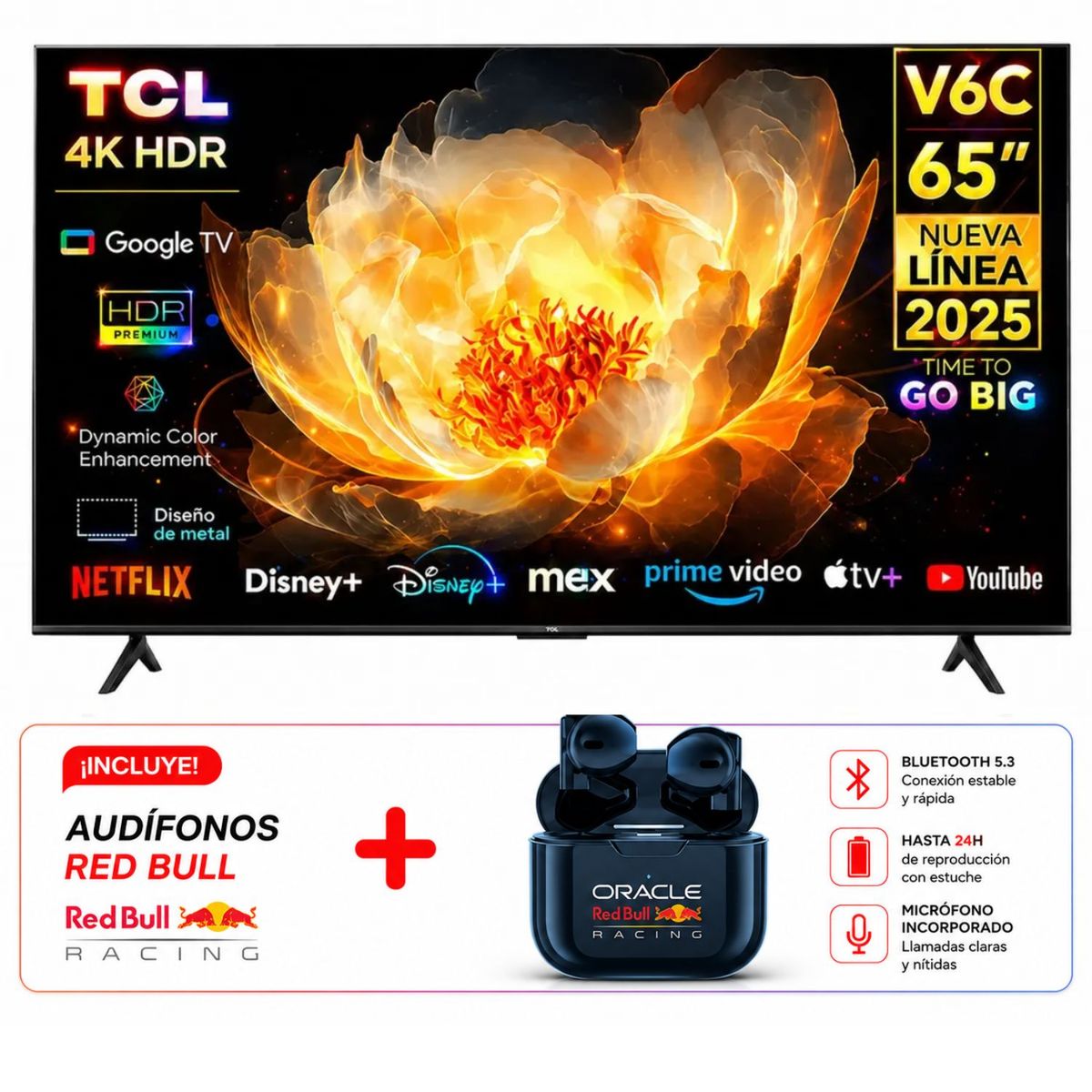 TCL - Televisor TCL 65 UHD 4K Smart TV 65V6C