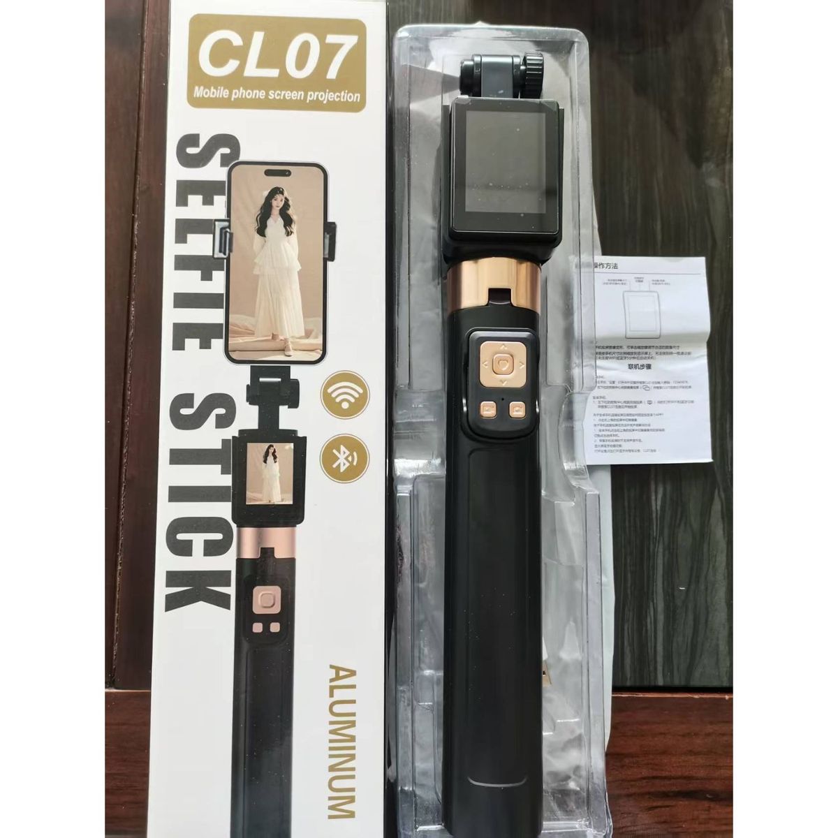 Trípode Convertible a Palo de Selfie Extensible de 31 cm a 170 cm con Monitor LCD, marca OEM - Foto Principal