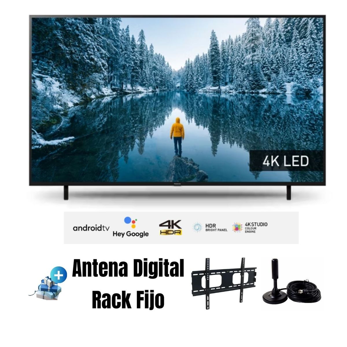 Panasonic - Televisor Smart TV 43 LED UHD 4K TC-43MX700P AndroidTV + Ant + Rack Fijo