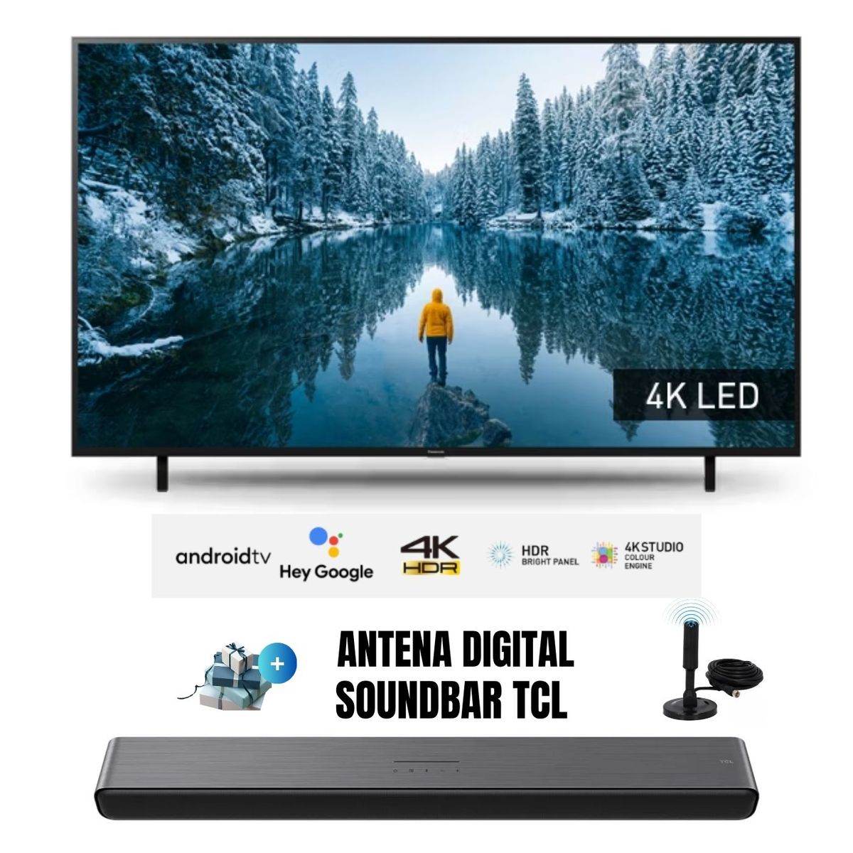 Panasonic - Televisor Smart TV 43 LED UHD 4K TC-43MX700P AndroidTV + Ant + Soundbar TCL