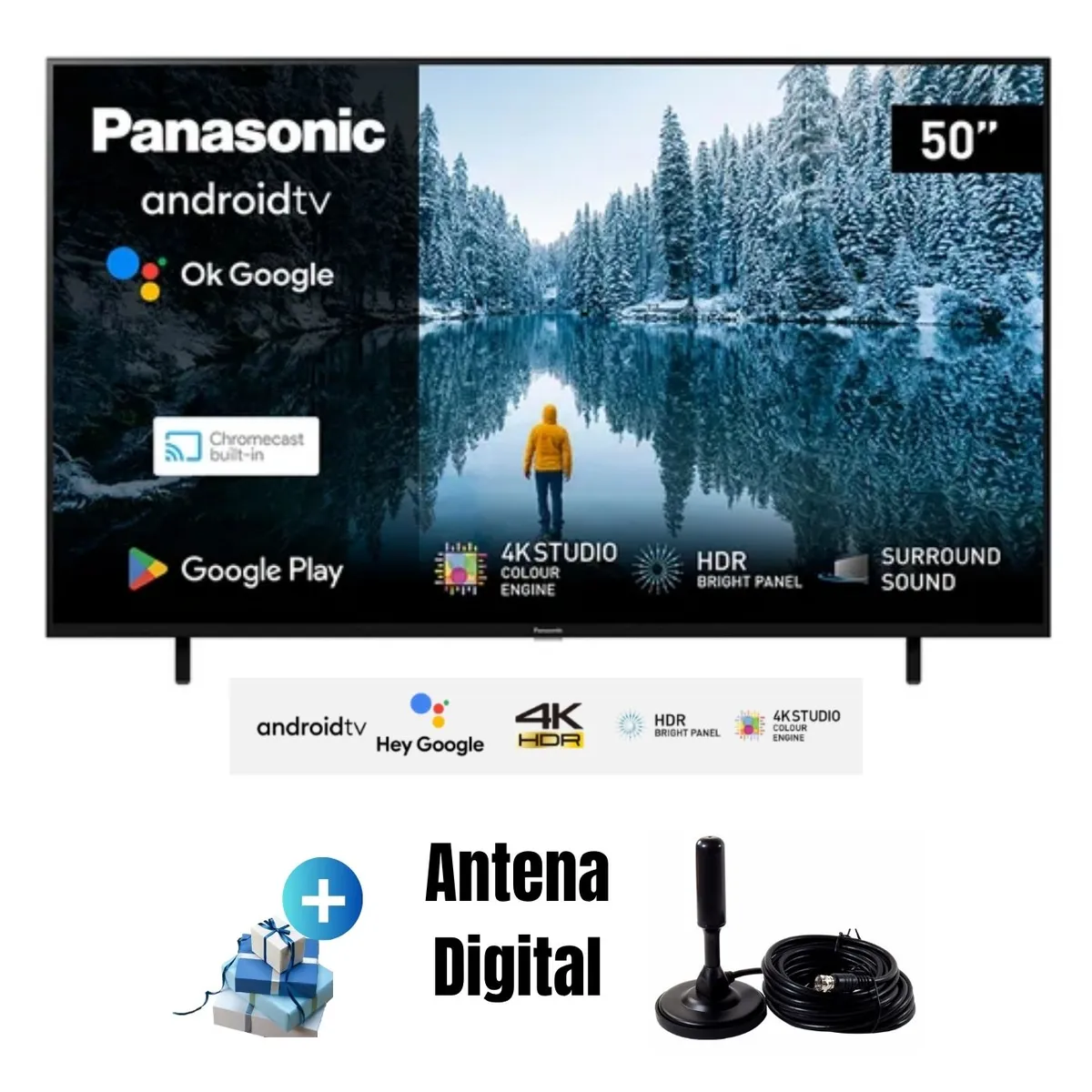 Panasonic - Televisor Smart TV 50 LED UHD 4K TC-50MX700P AndroidTV + Antena
