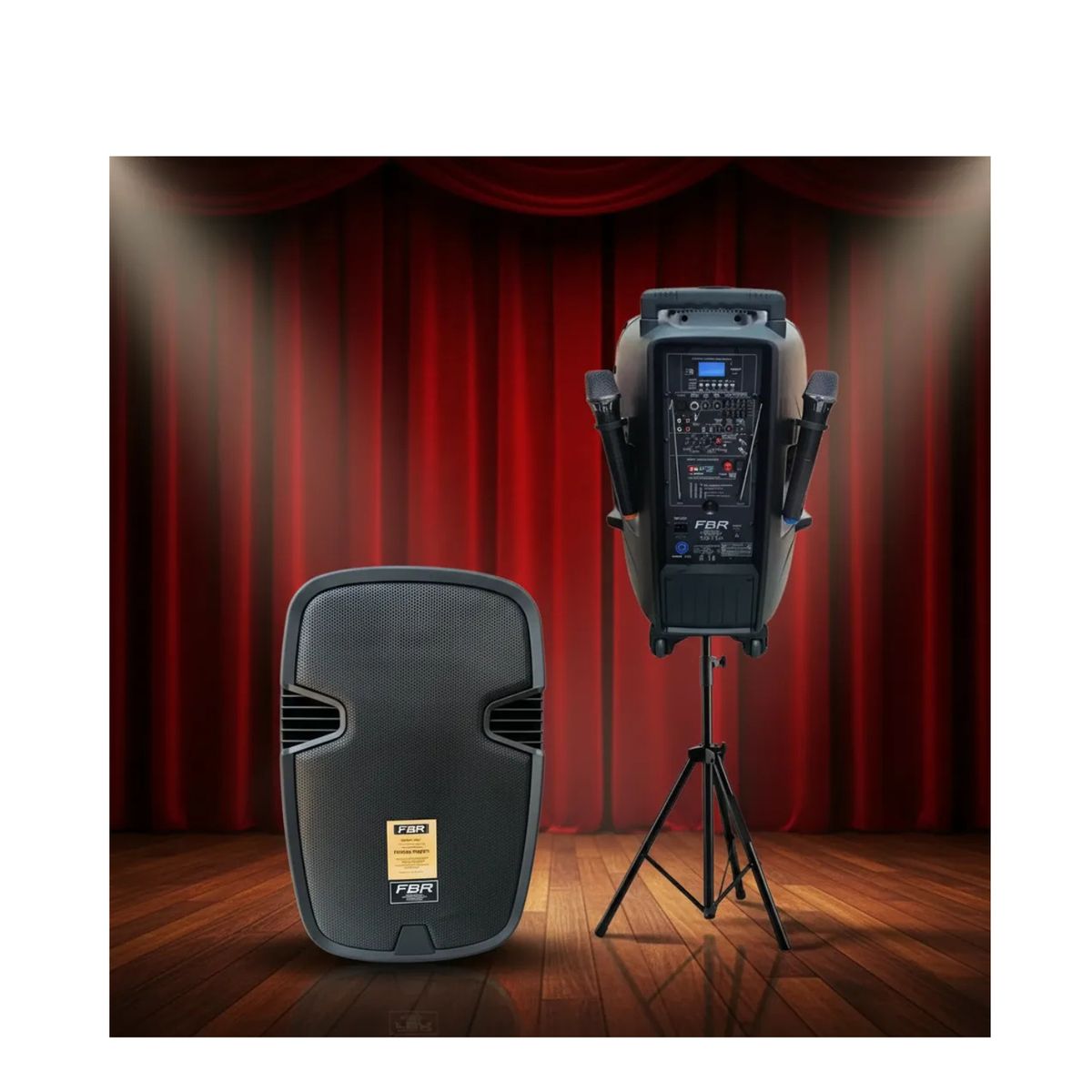 GENERICO - Parlante Activo Recargable Fbr 15bt+ 2 Micro Y Tripode 1500w