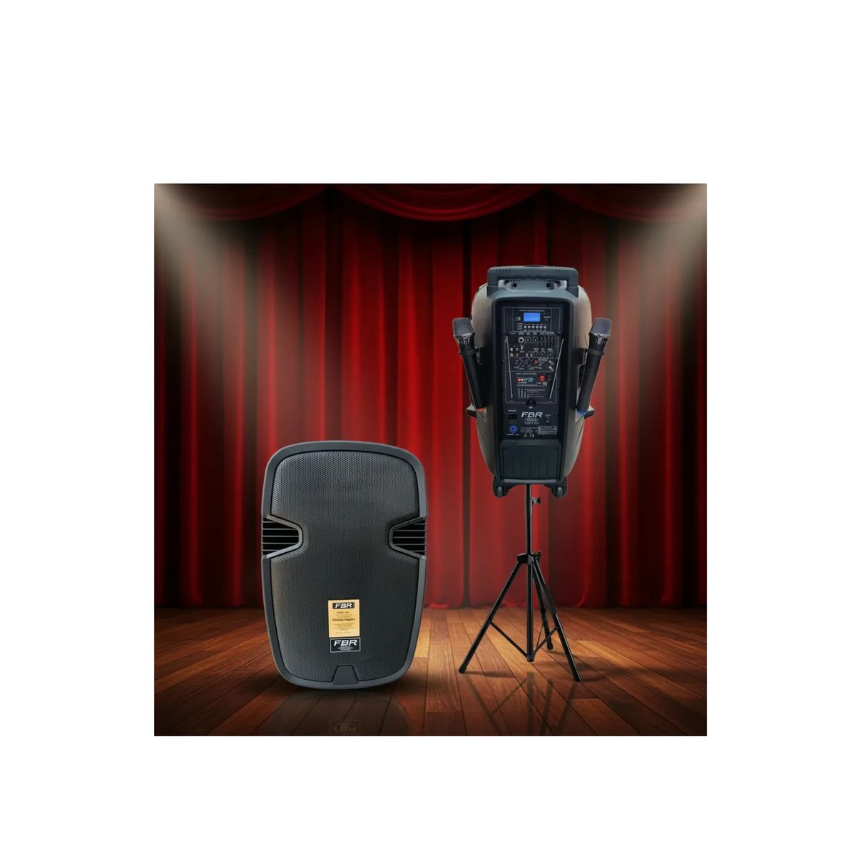 GENERICO - Parlante Activo Recargable Fbr 15bt+ 2 Micro Y Tripode 1500w