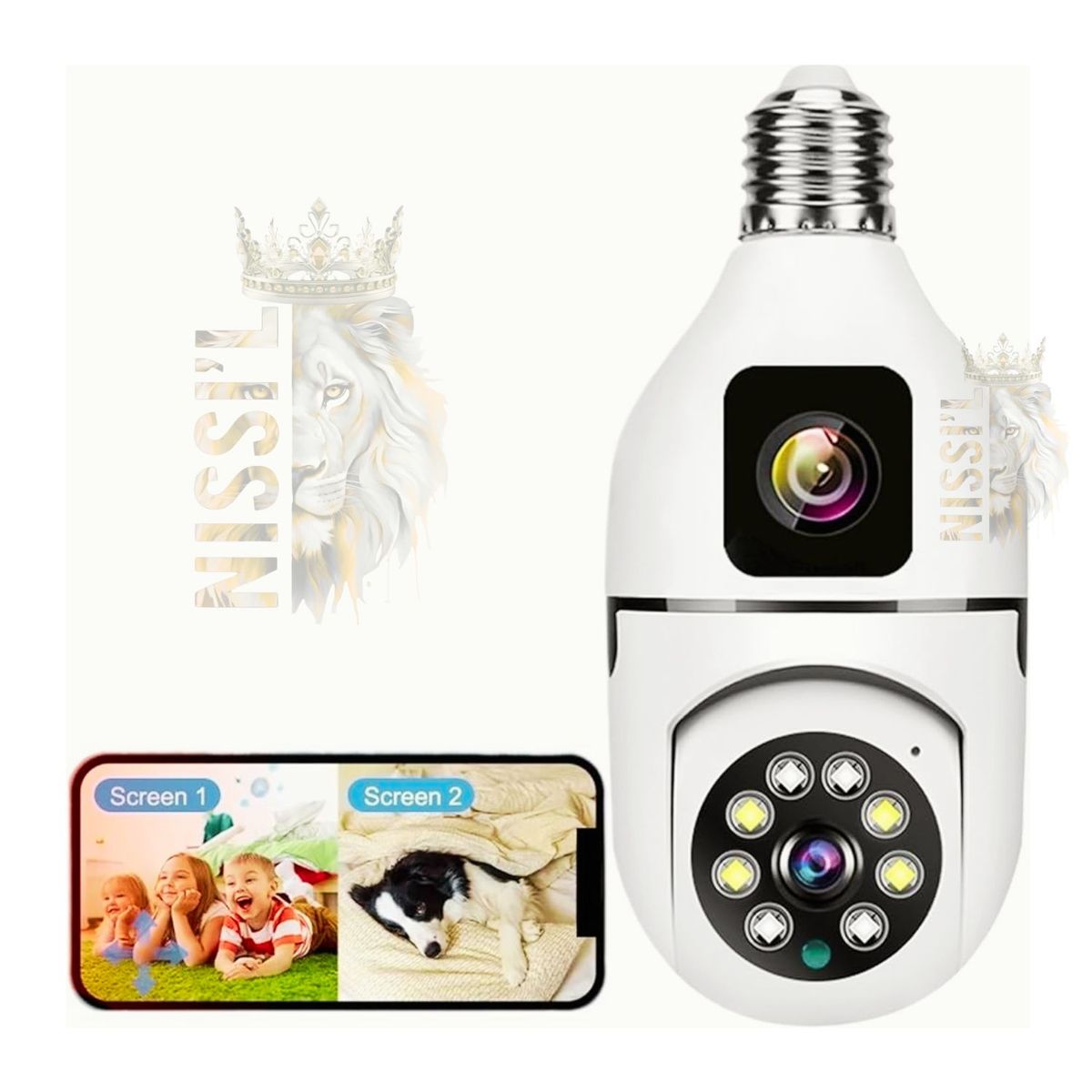 OEM - FOCO CAMARA FULL HD DE SEGURIDAD DOBLE LENTE 360º